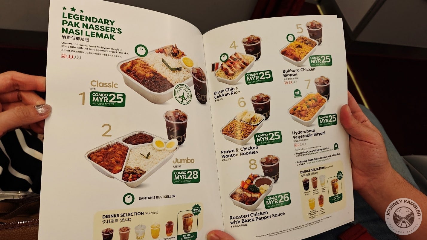 Air Asia In Flight Menu