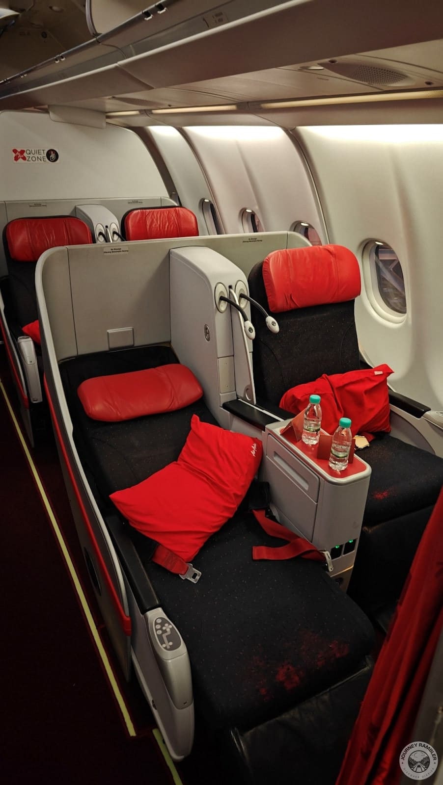 closer look of the seat in the flat position