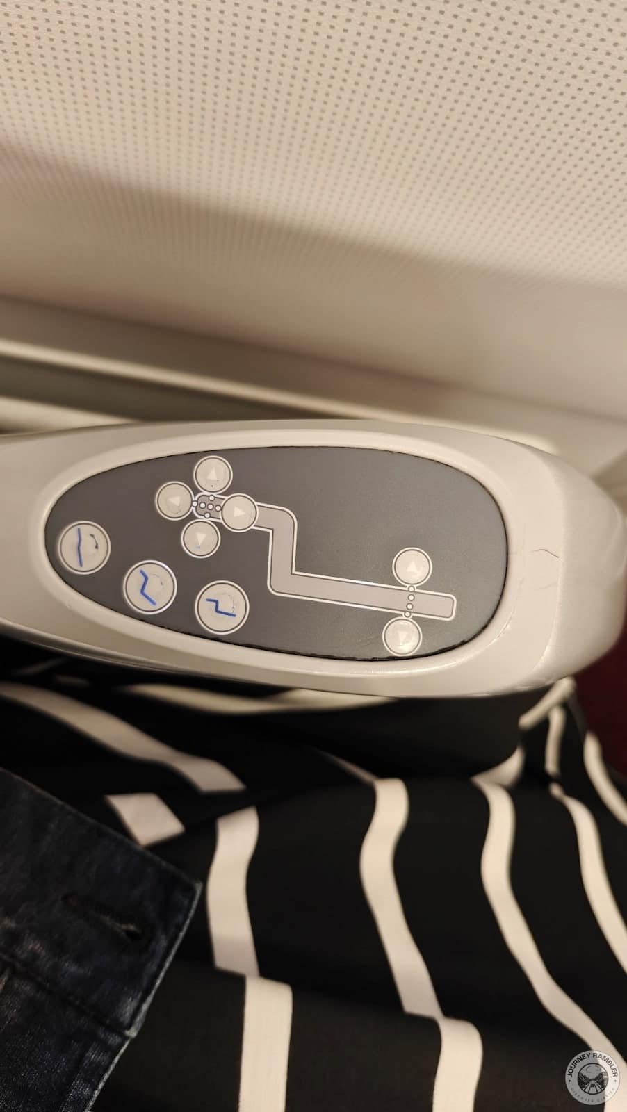 control panel for adjusting the seat’s position