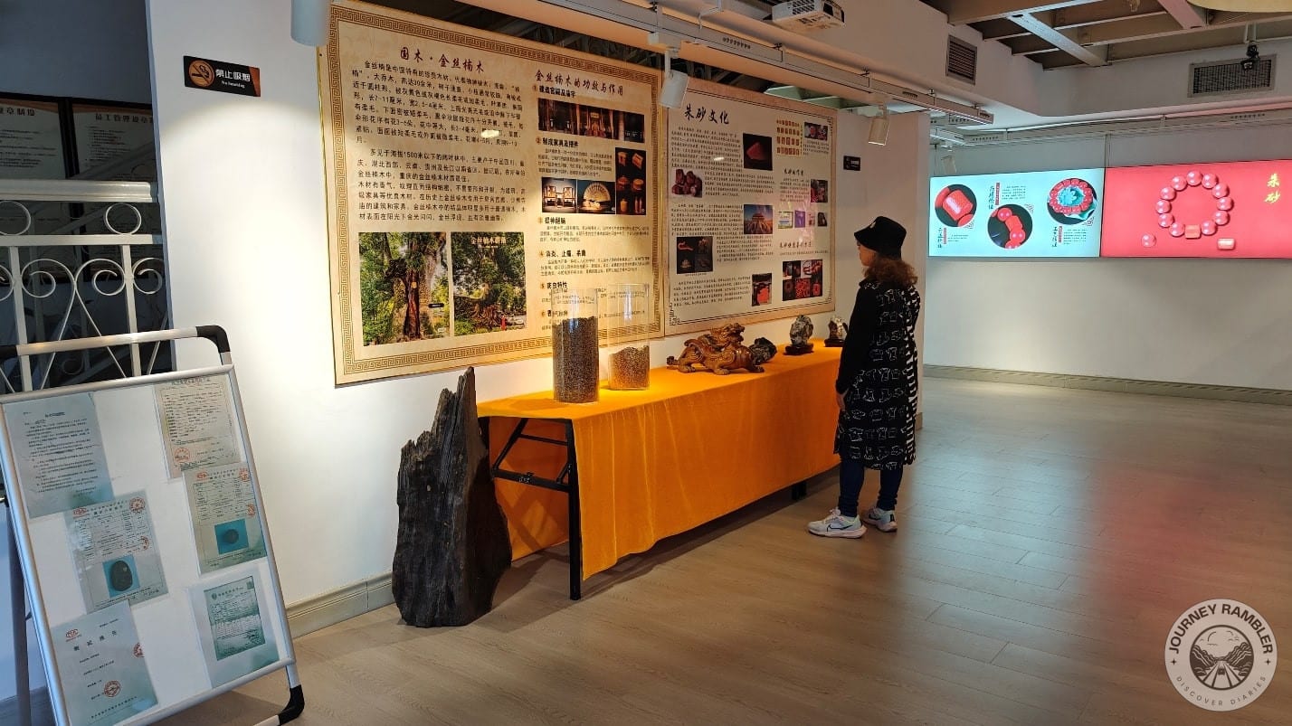 display featuring some carvings