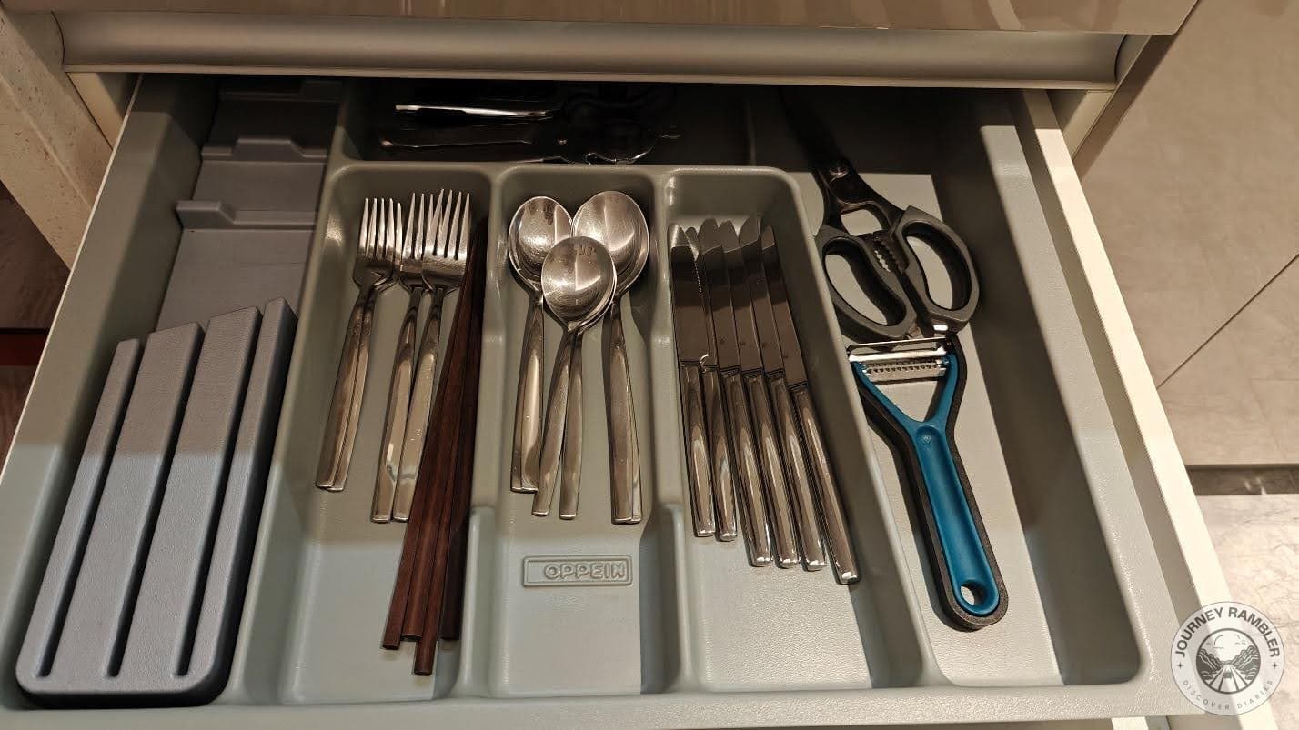 drawer full of utensils