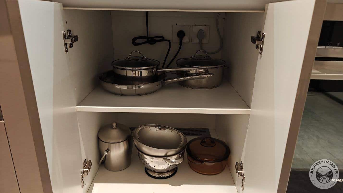 inside one of the cabinets