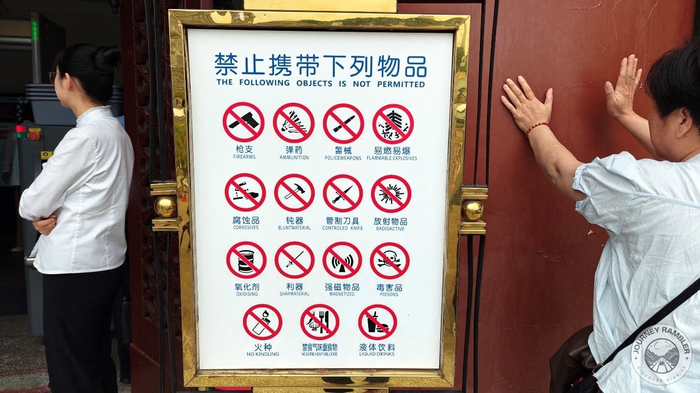 some restrictions on what you can bring inside