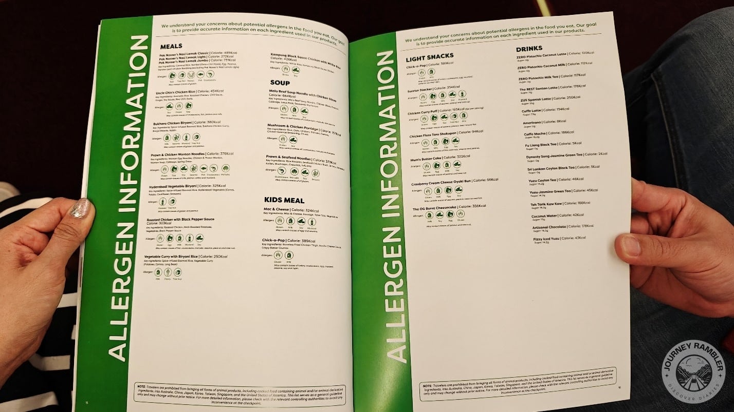 page dedicated to Allergen Information