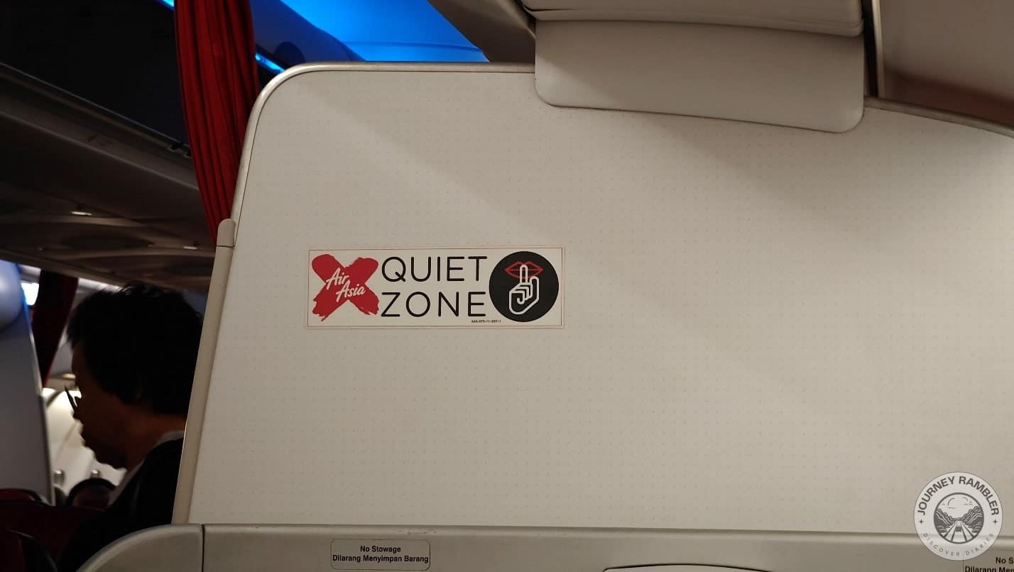 partition that separates the Premium Flatbed Area from the Quiet Zone