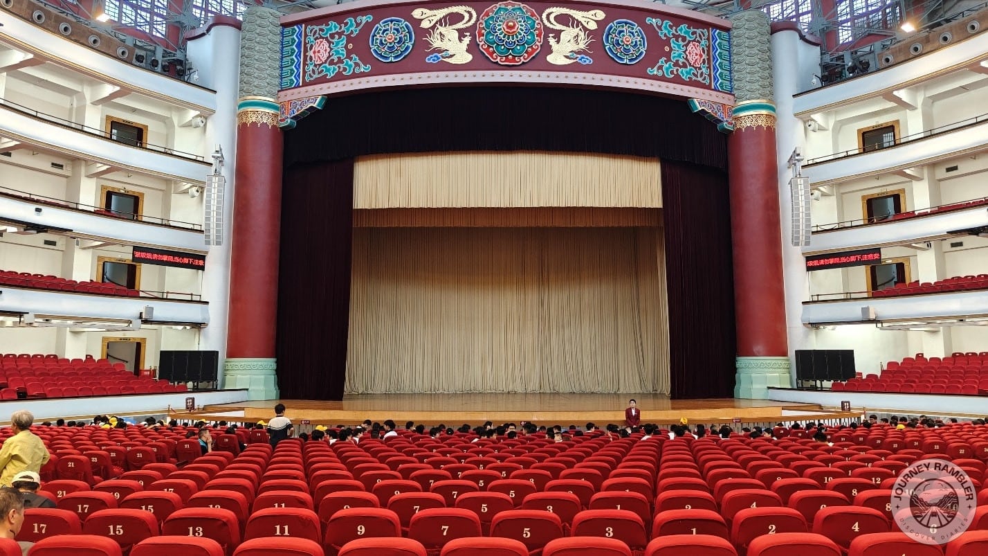 view of the stage while sitting on one of the seats