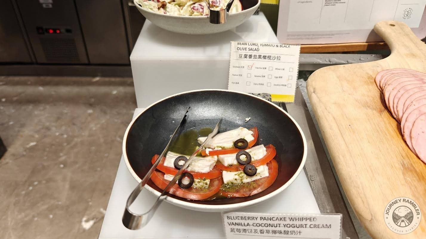 Bean Curd, Tomato, and Black Olive salad