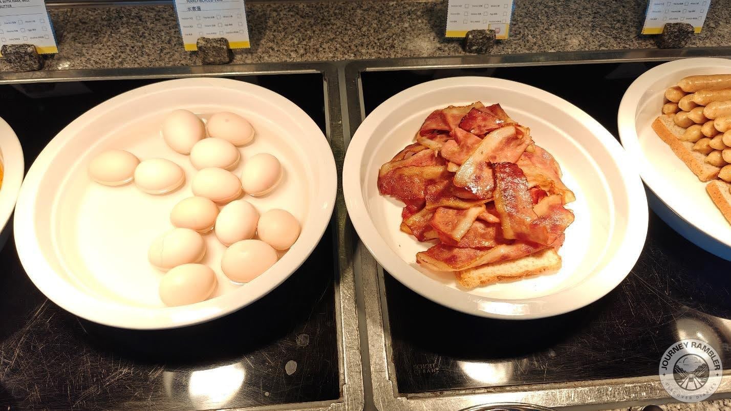 bolied eggs and bacon