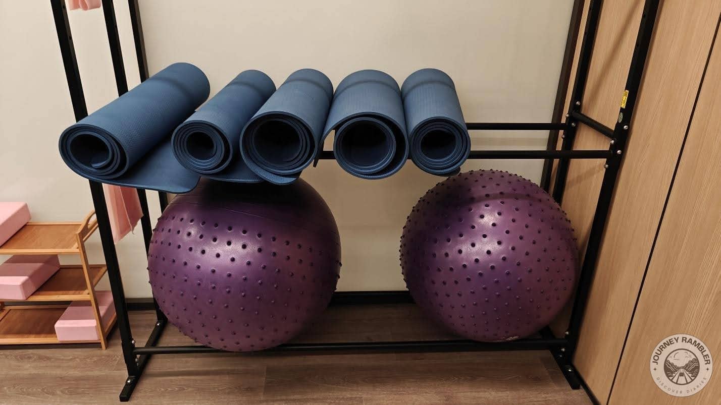 closer and clearer look at the yoga/exercise balls and the yoga mats