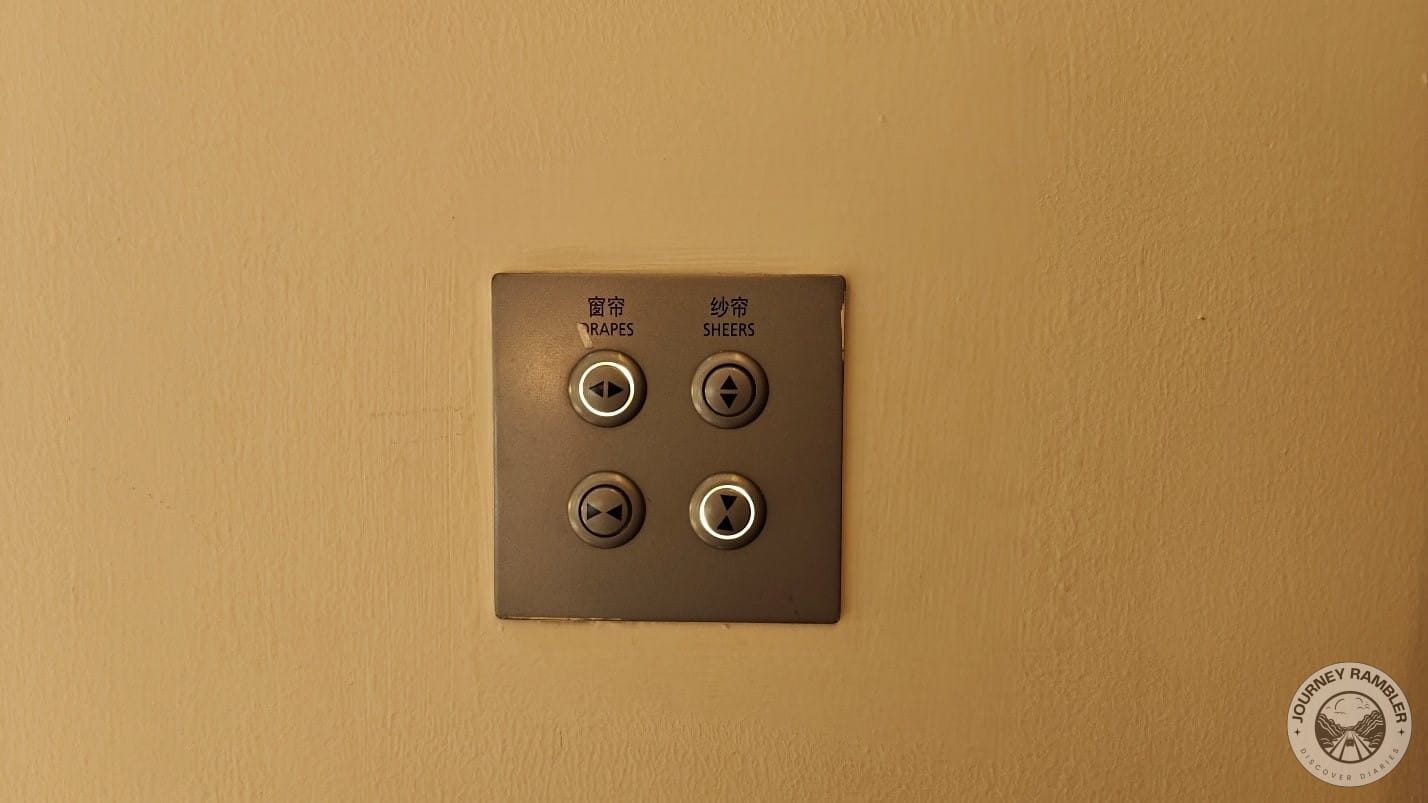 control panel for the drapes and sheers