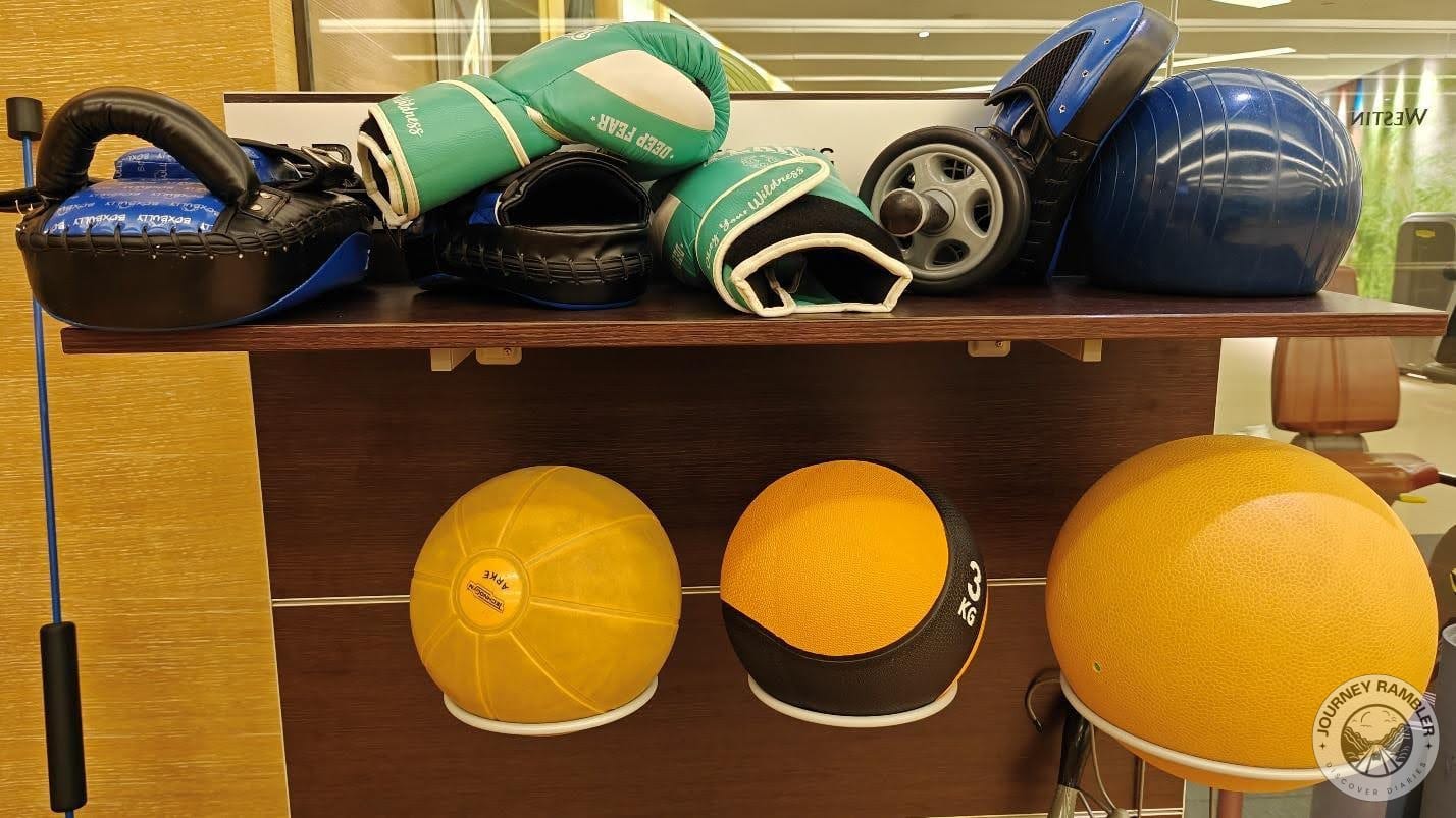 exercise balls and boxing equipment