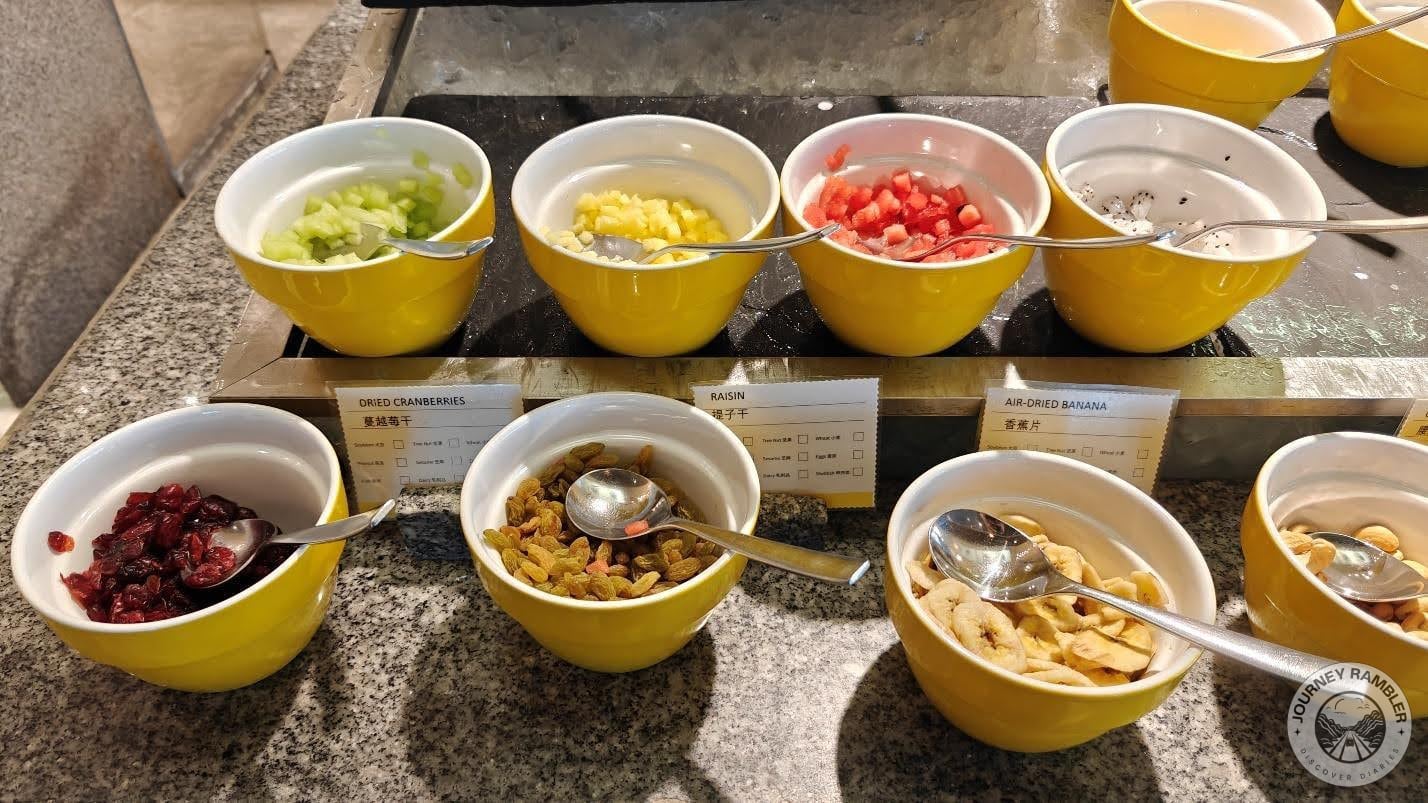 granola and sliced fruits