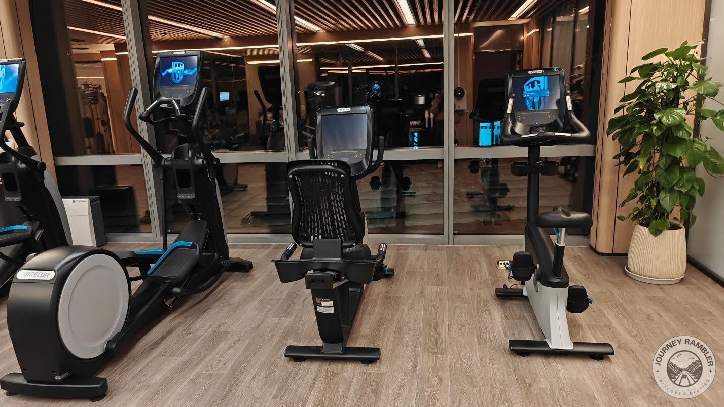 gym's wide variety of exercise equipment