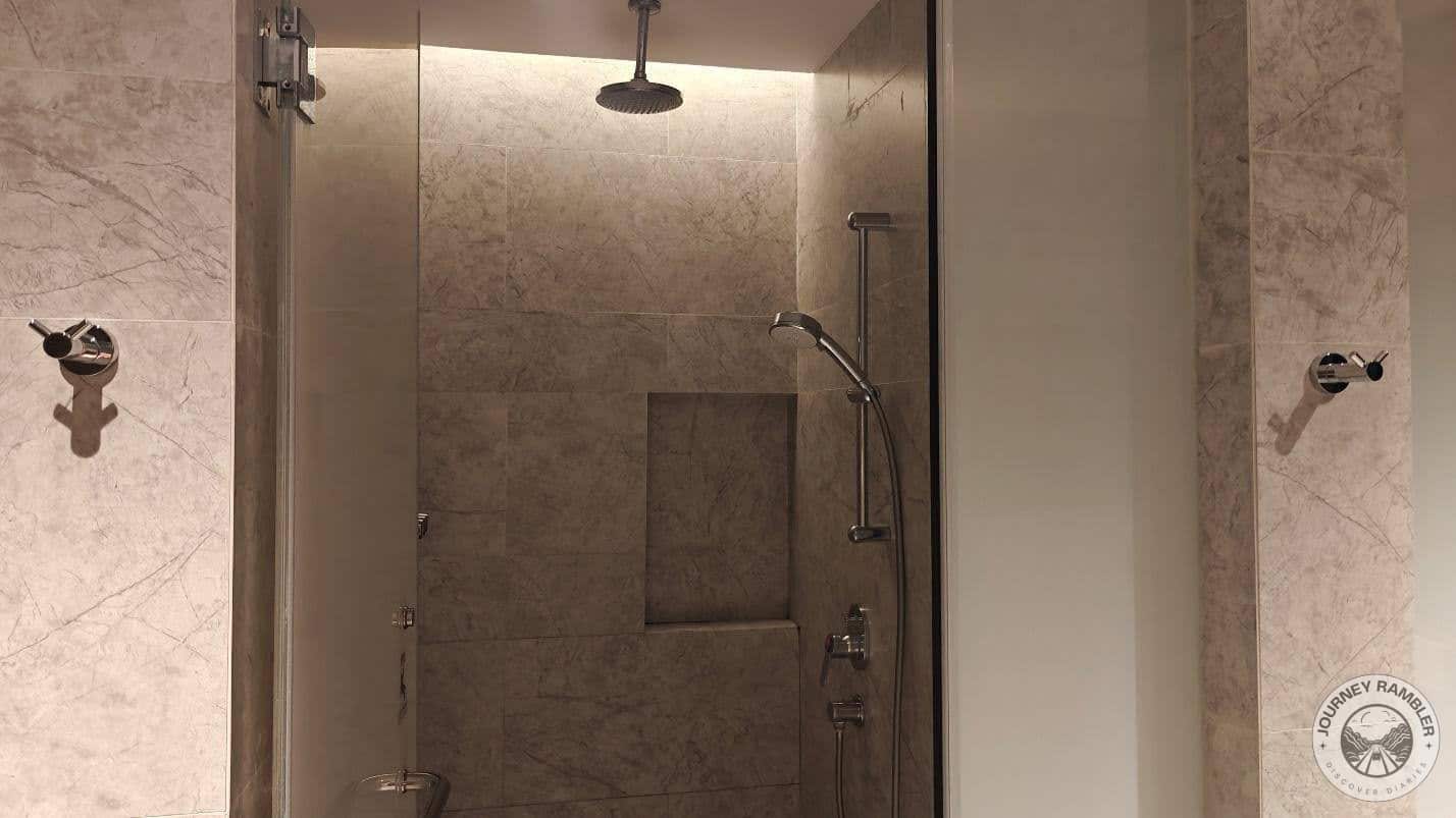 inside of one of the shower rooms