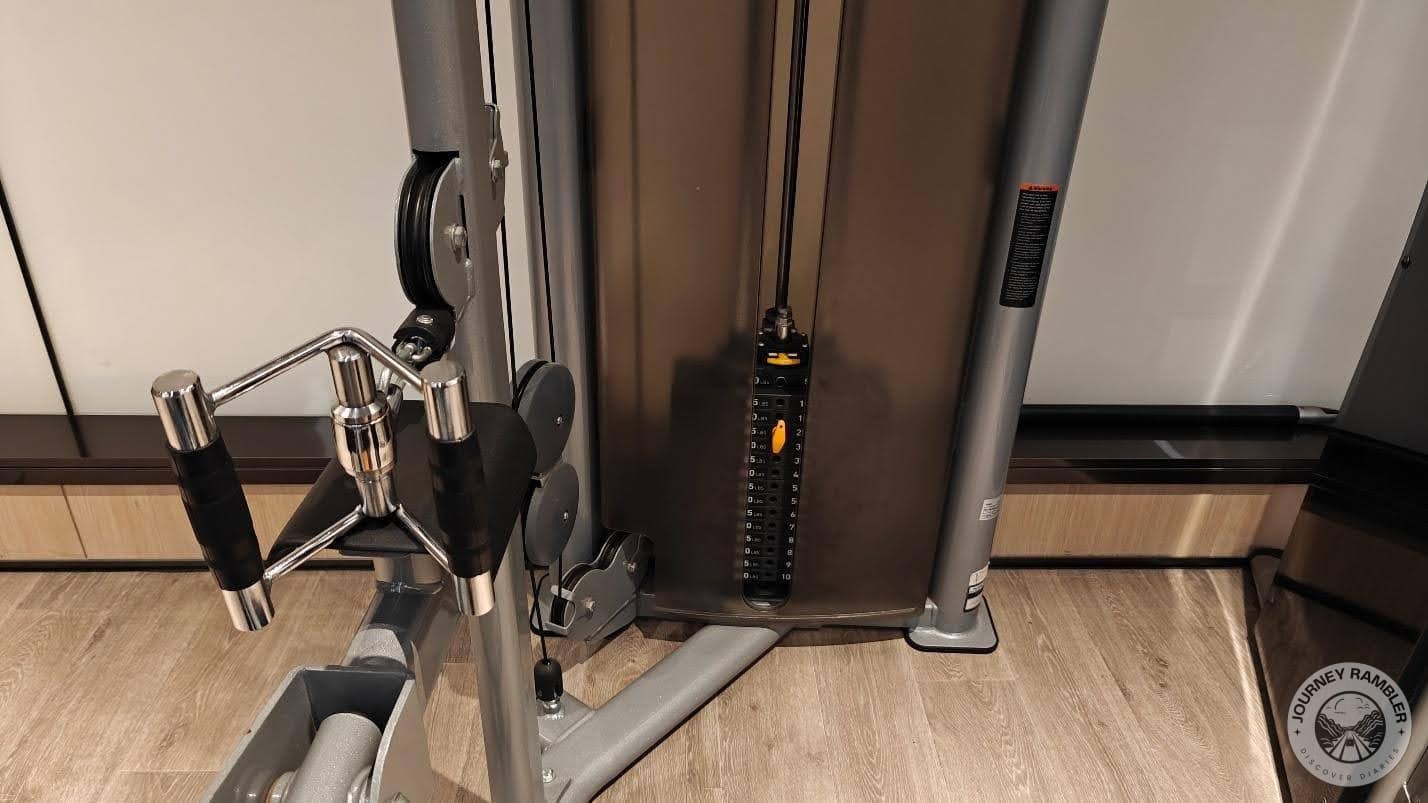 lat pulldown machine has a weight stack system