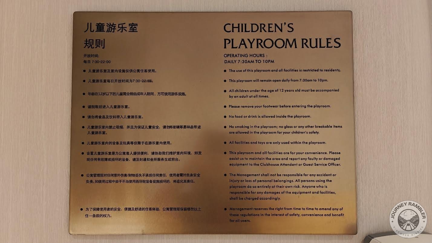 plaque showing the rules