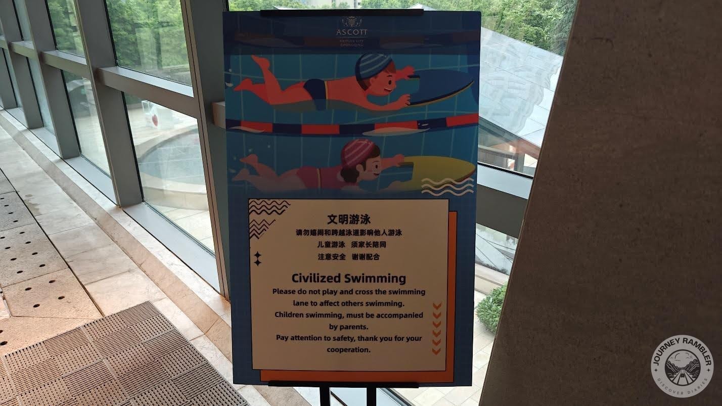 reminder to observe pool etiquette