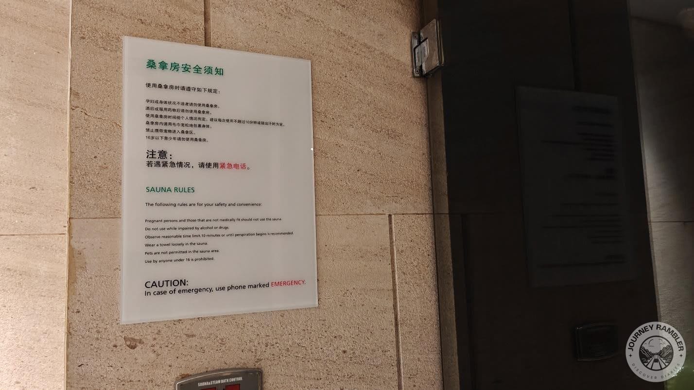 rules that need to be followed for safety inside the sauna and steam rooms