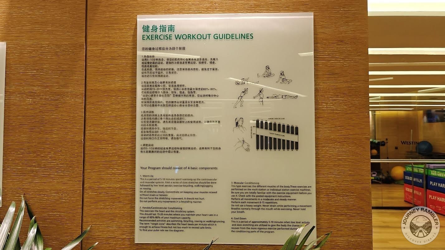 sign featuring its guidelines for workouts