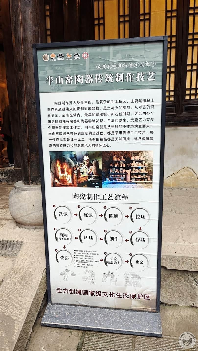 sign featuring the art of pottery making in Wulong