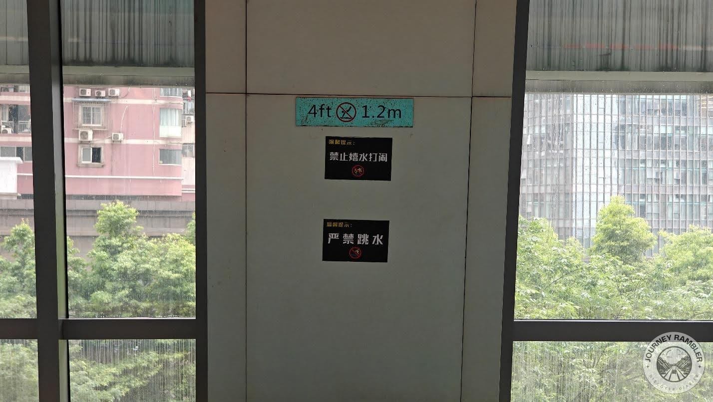 signs on the opposite wall