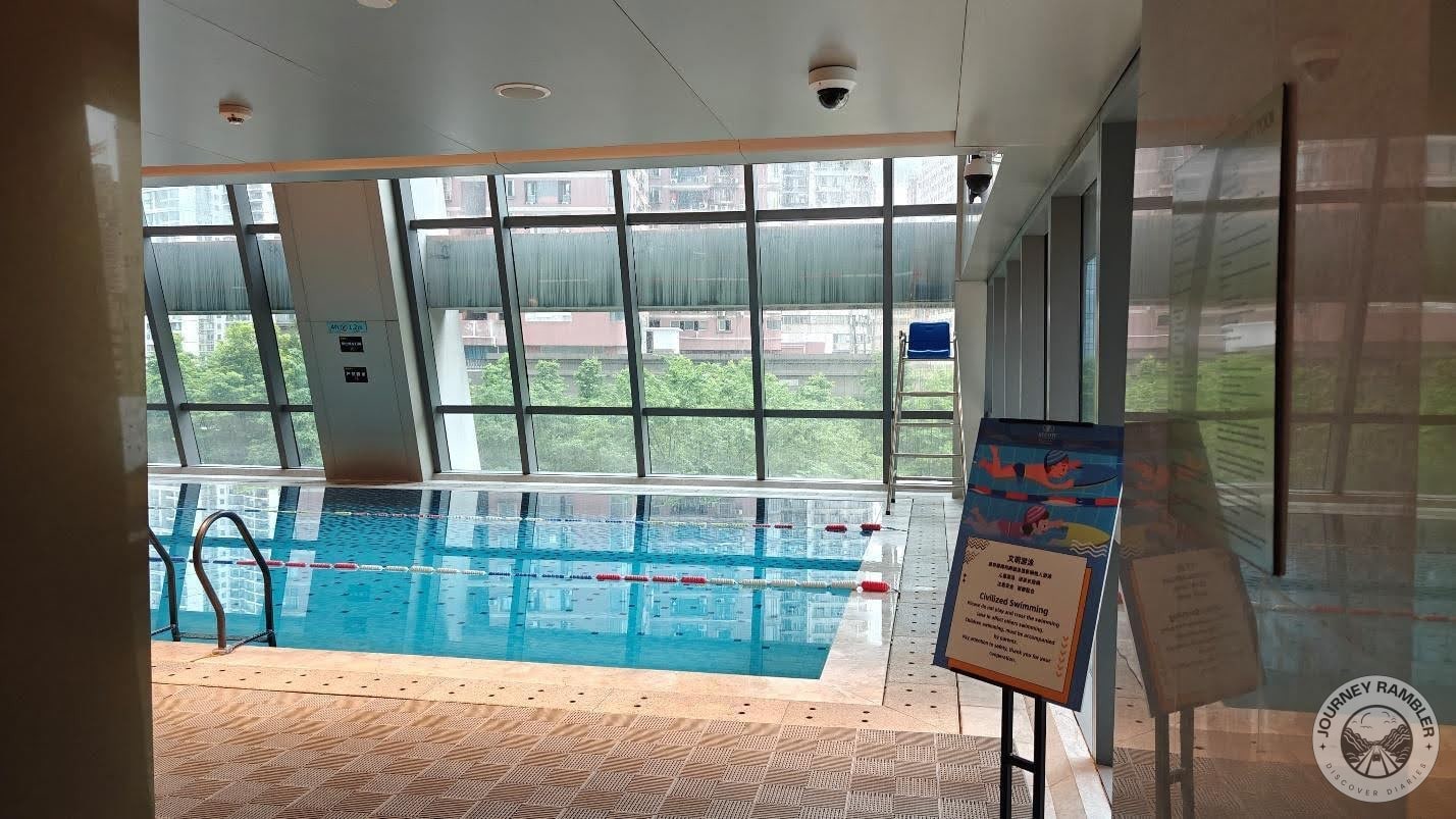 view of the pool from the entrance area