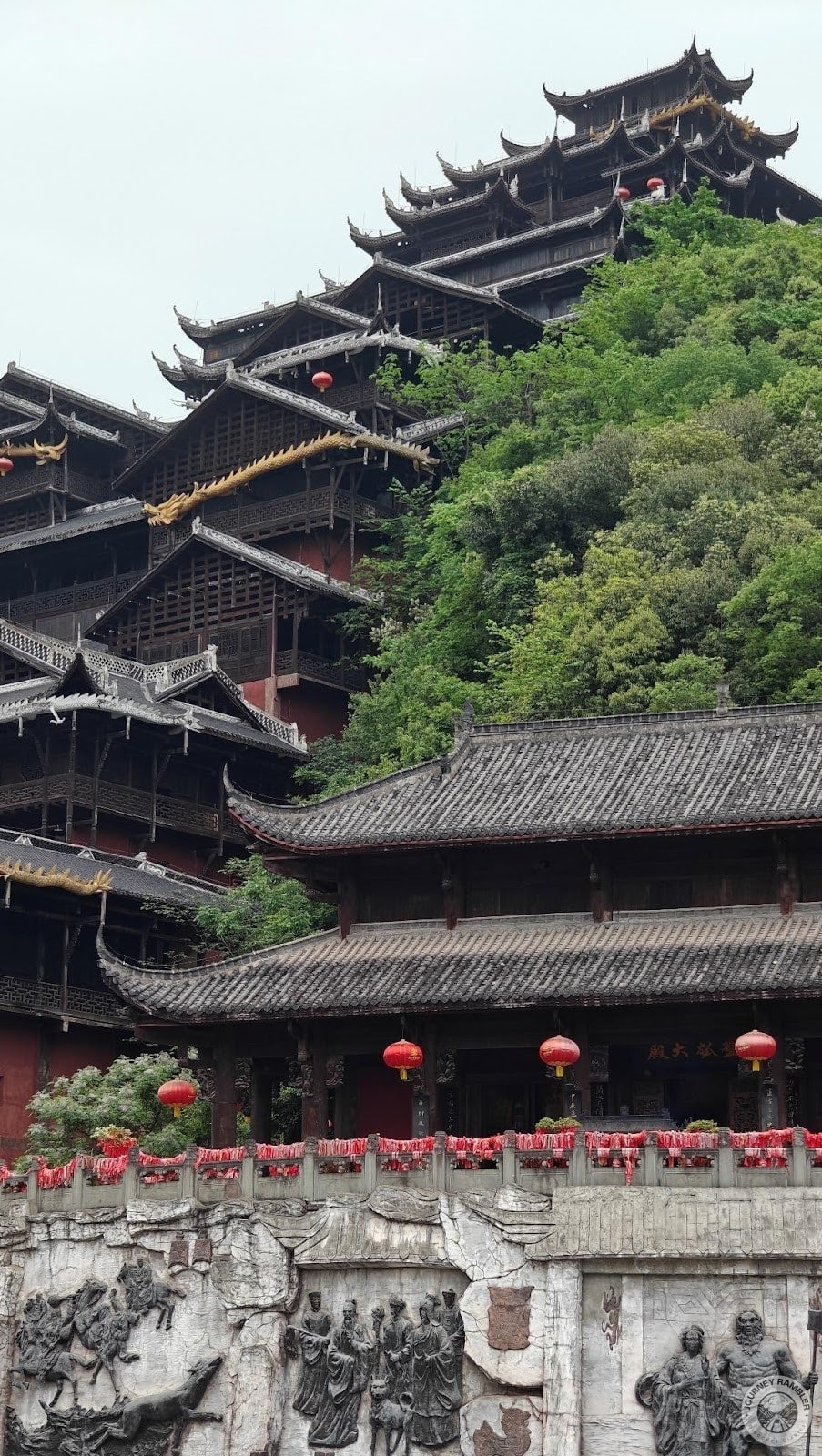 zoomed-in view of the Panhu Hall/Temple