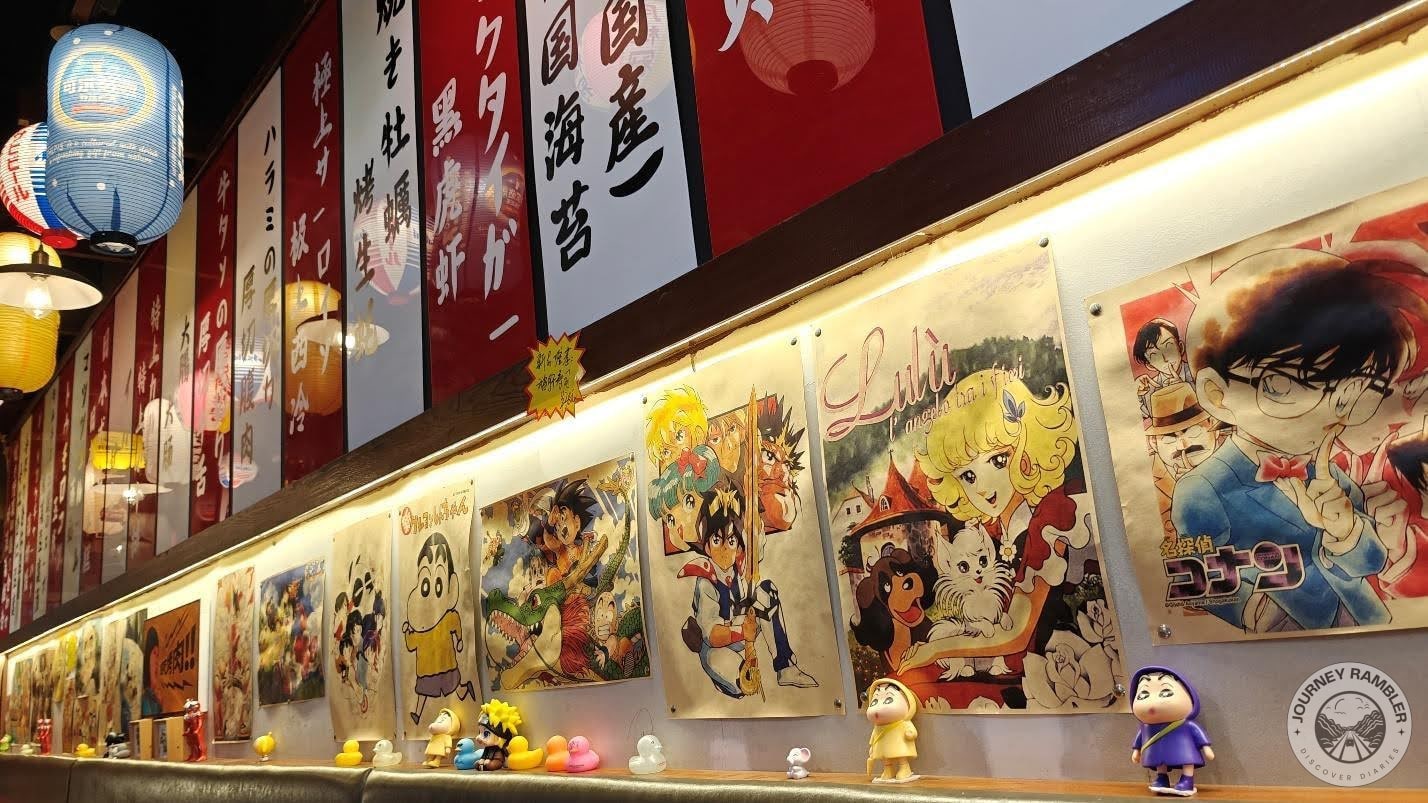 posters for Detective Conan, Dragon Ball, Crayon Shin-chan, Ranma ½, and some other series