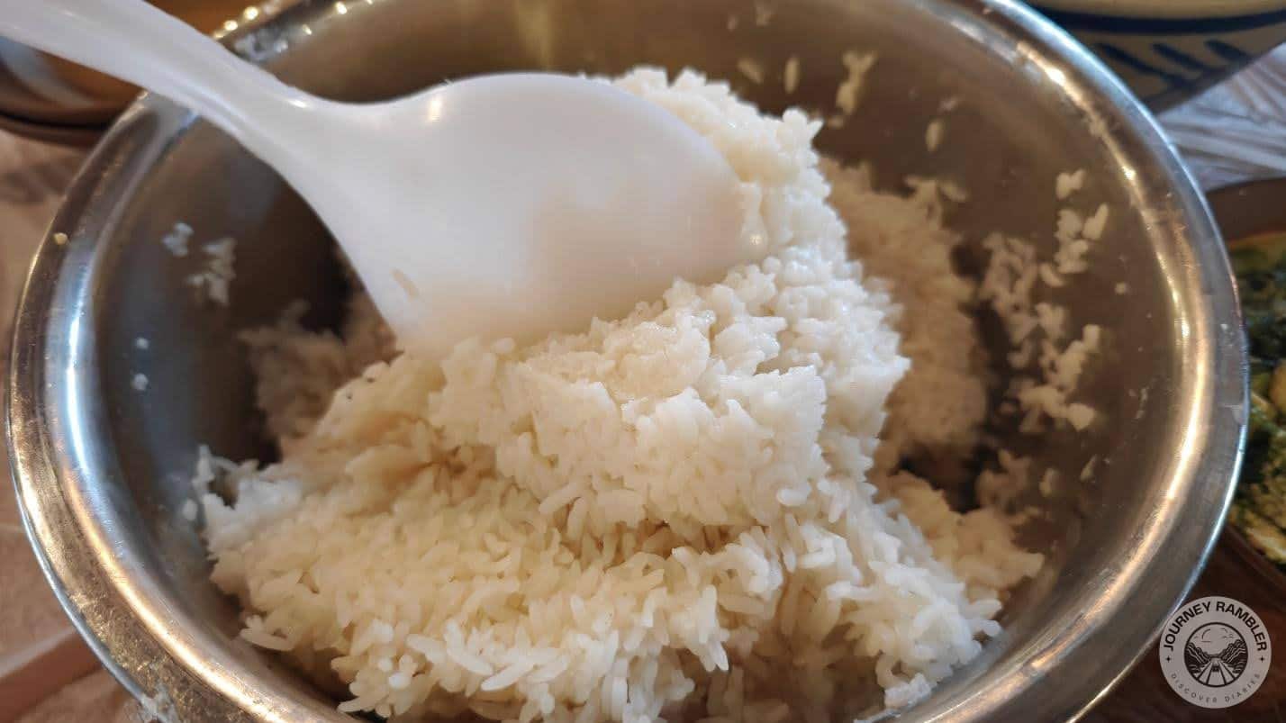 rice that was served at the table