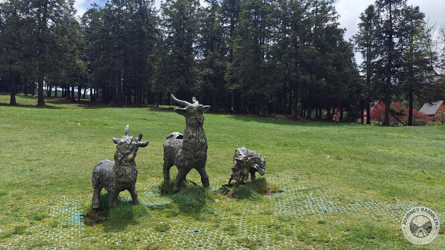 sculptures of goats