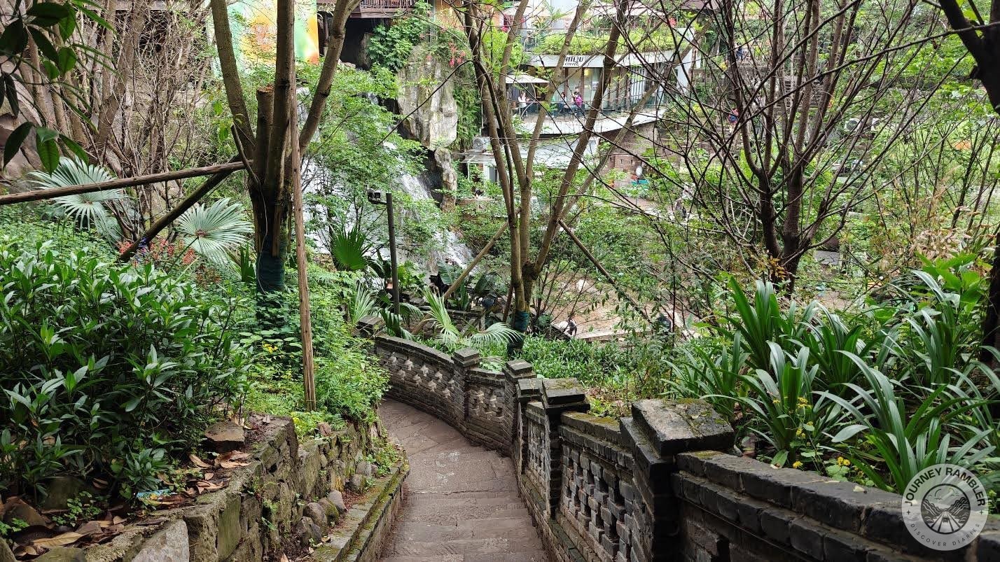 staircase going down to the Clear Water Stream area
