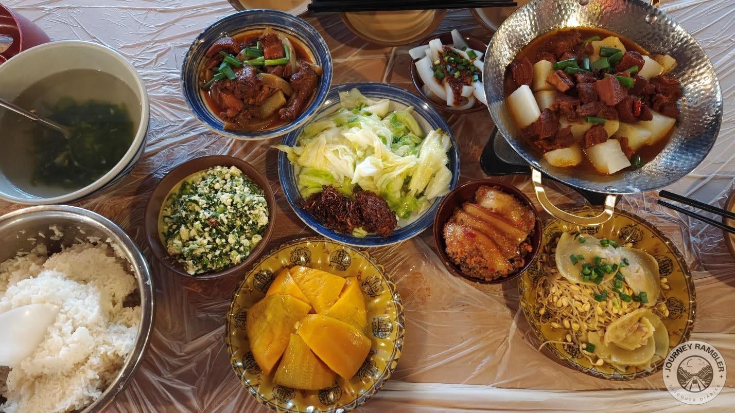 the meals that were now laid down in front of us on our table