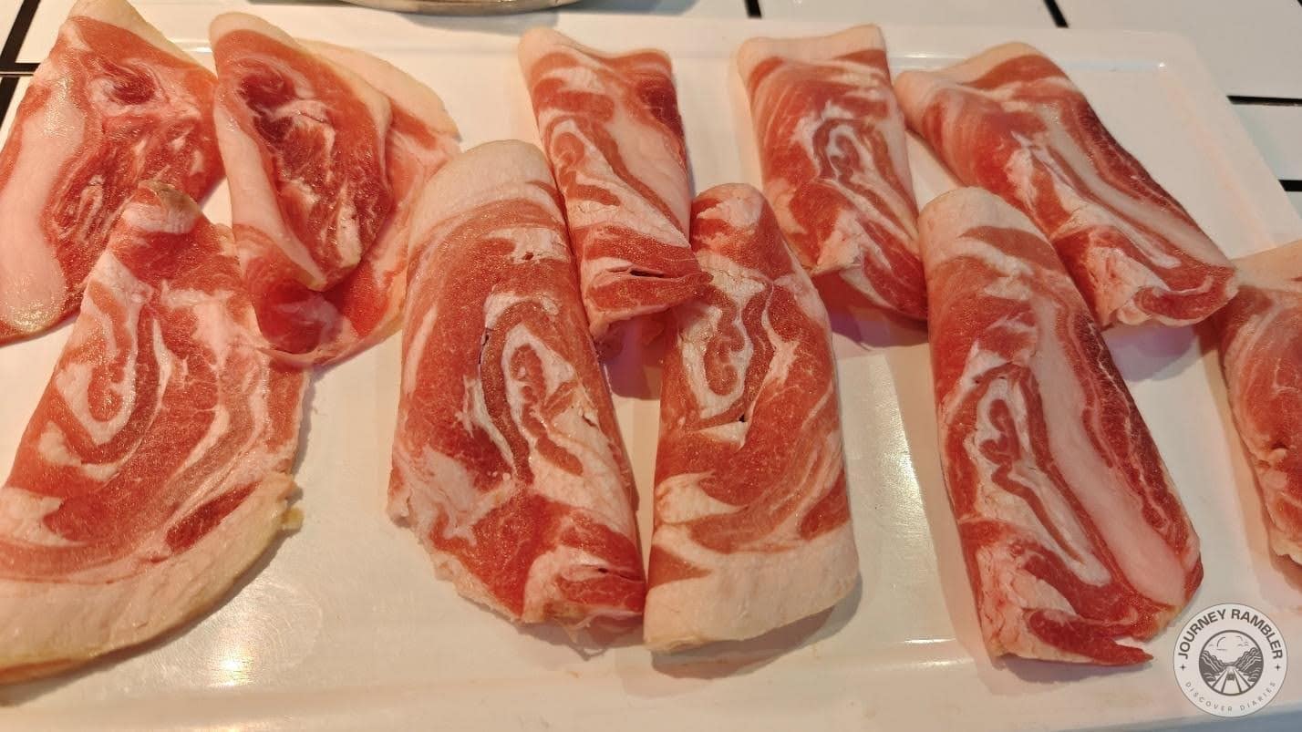 thin slices of pork belly