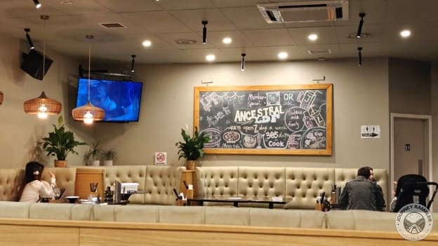 A television was nearby playing a movie