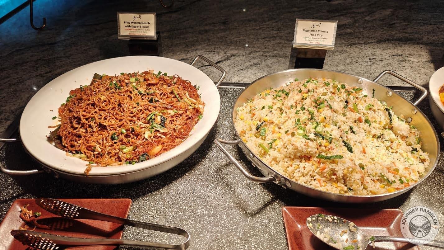 Chinese Fried Rice and Malaysian Wantan Mee or Fried Wantan Noodles