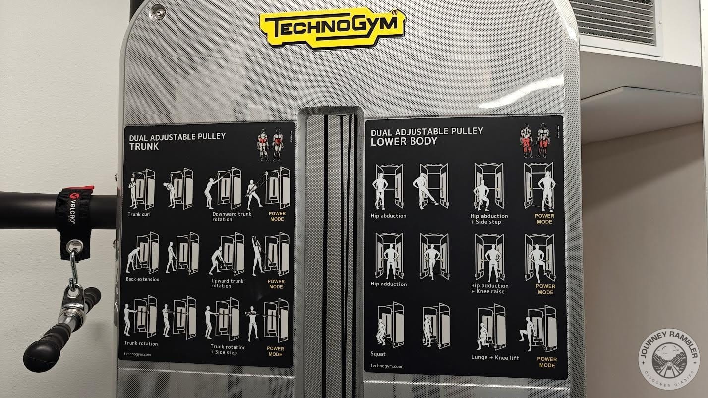 I tested the pulleys and tried out some of the exercises and squats that the pictures showed