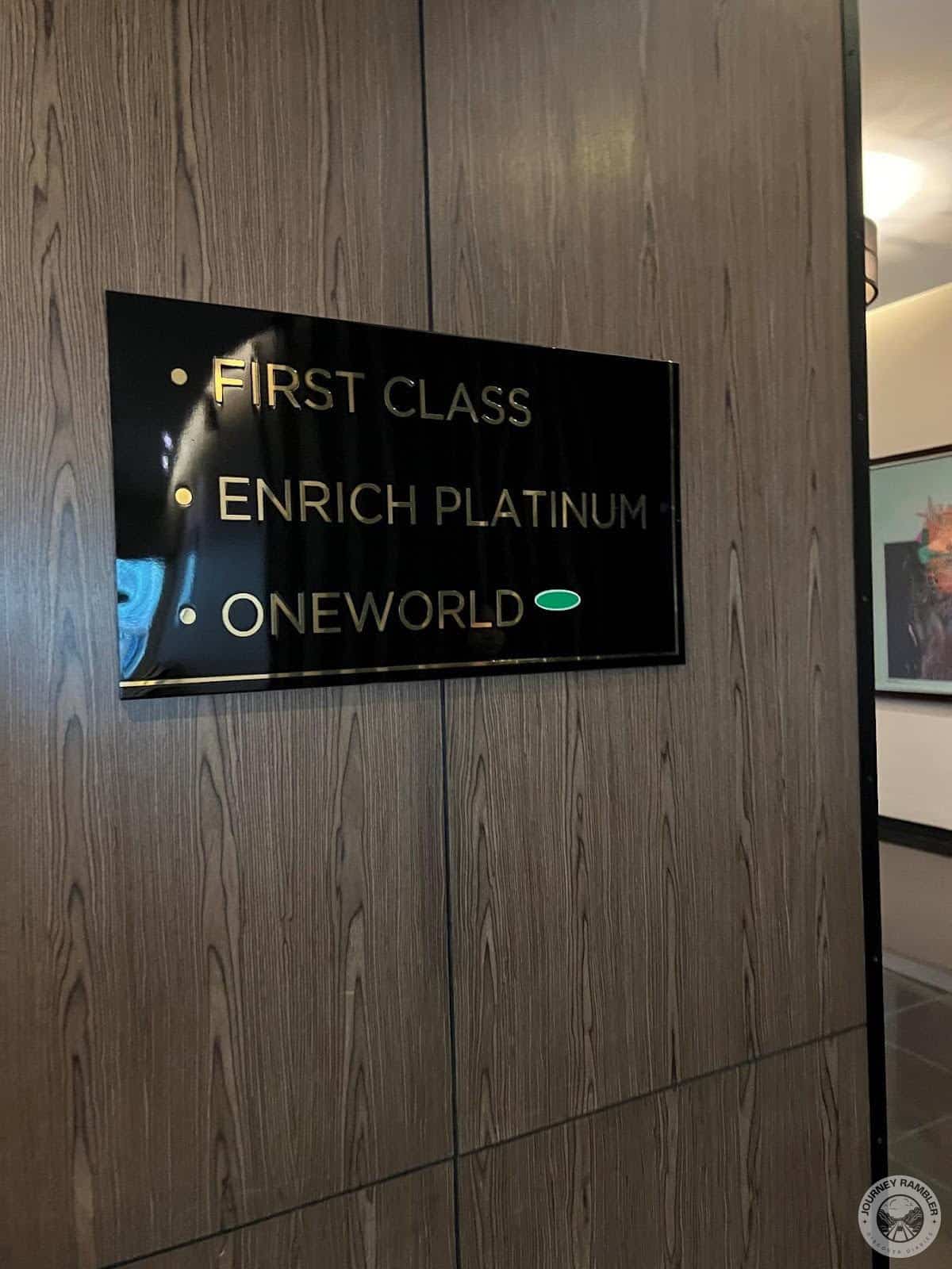 Platinum member of Malaysia Airlines’ Enrich program or first class