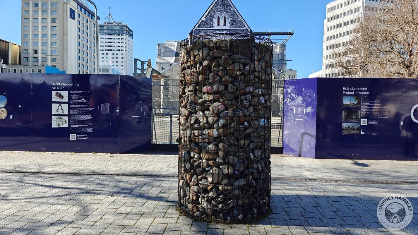 cairn erected here in protest against Environment Canterbury councilors being sacked back in 2010