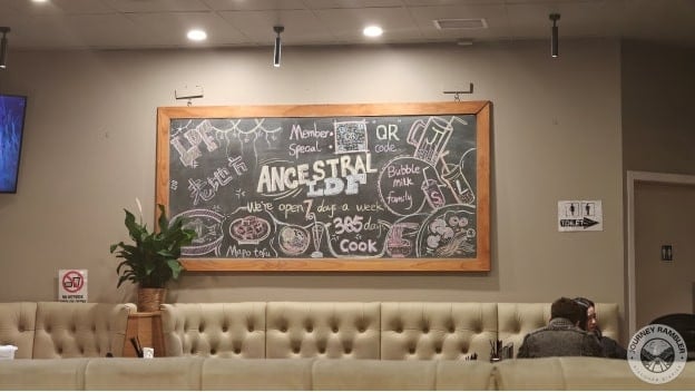 chalkboard filled with bright drawing