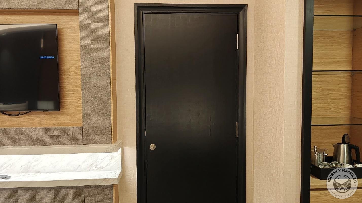 door to the bathroom