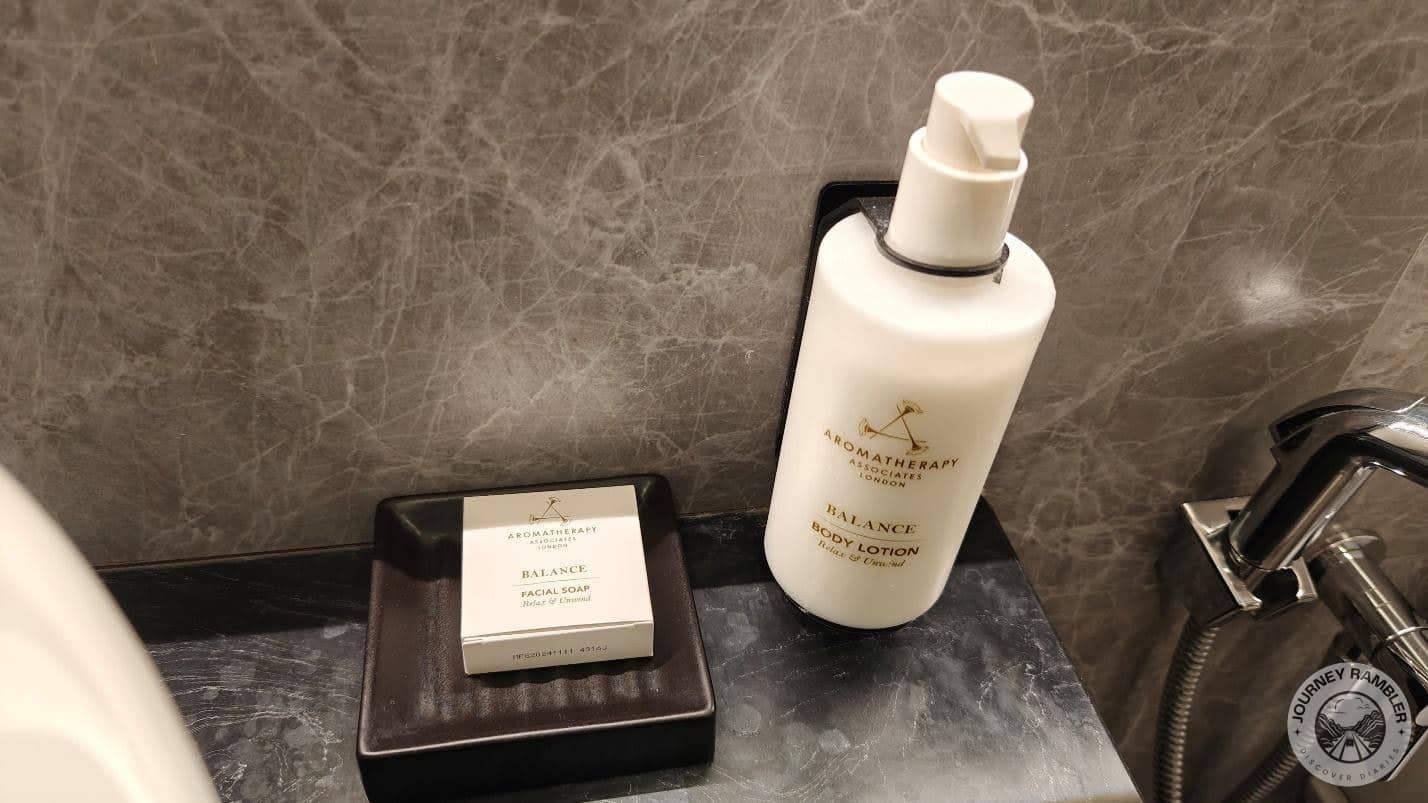 facial soap and body lotion
