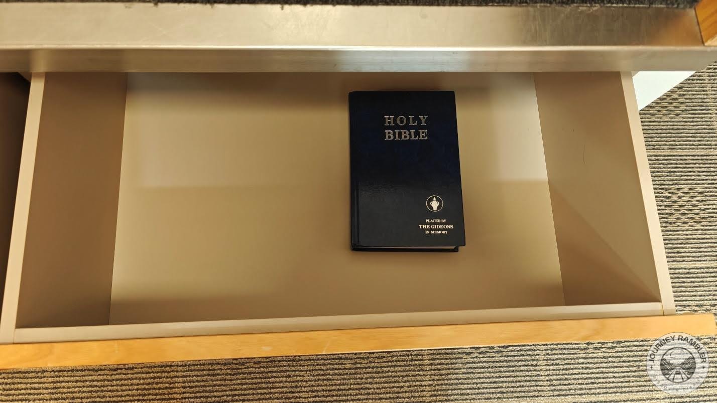 first drawer had a copy of the Holy Bible