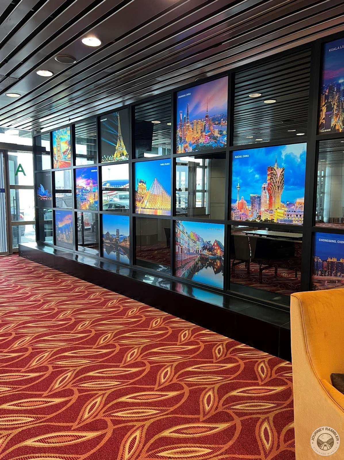 glazed wall also featured images from the countries locales that Malaysia Airlines flew to