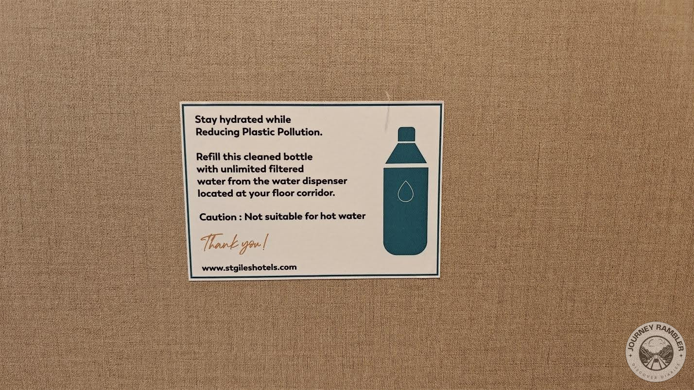 instructions for filling the room's water bottles