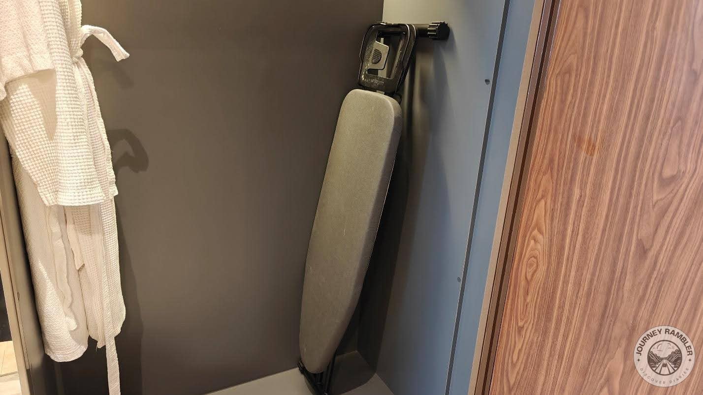 ironing board as well as the complimentary bath robes