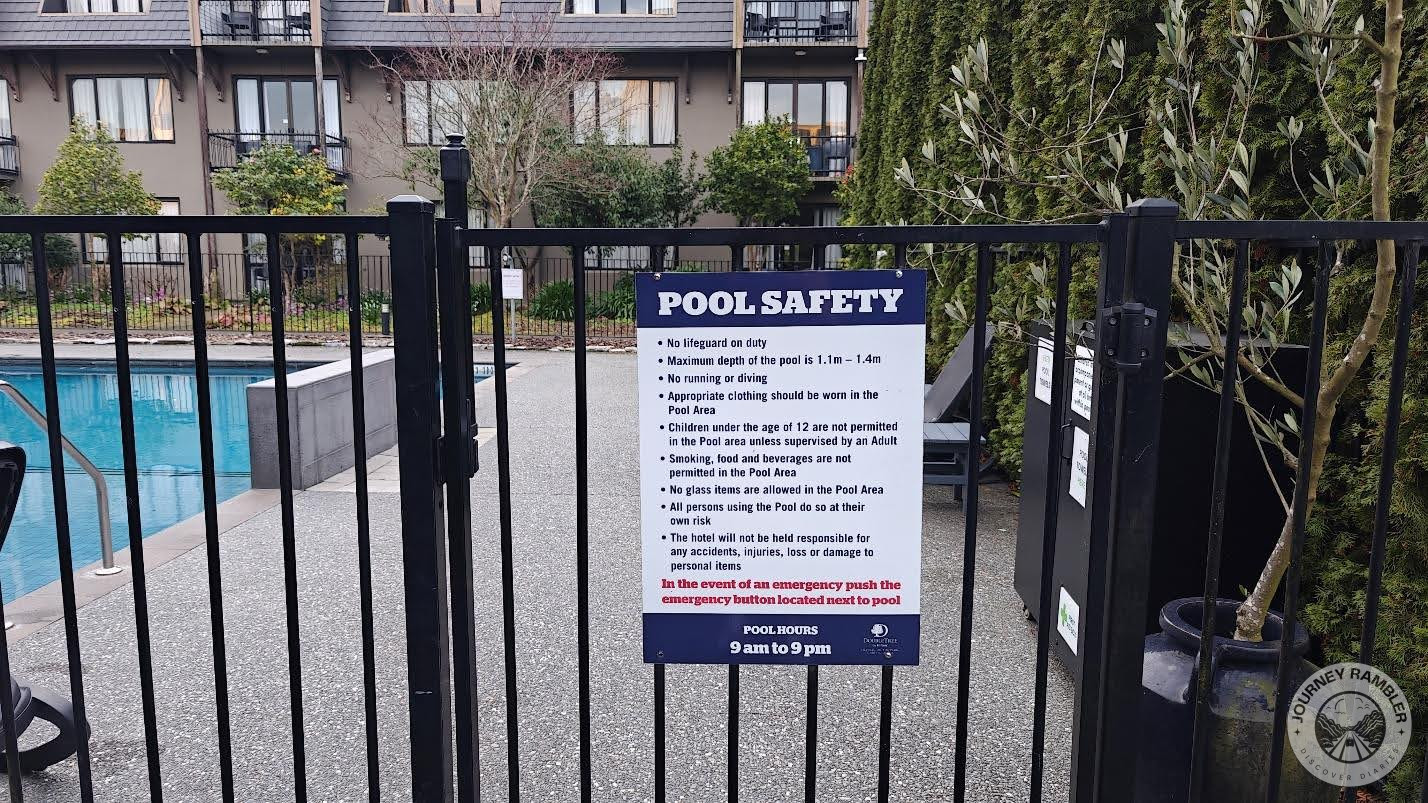 list of instructions about pool safety was pinned to the gate