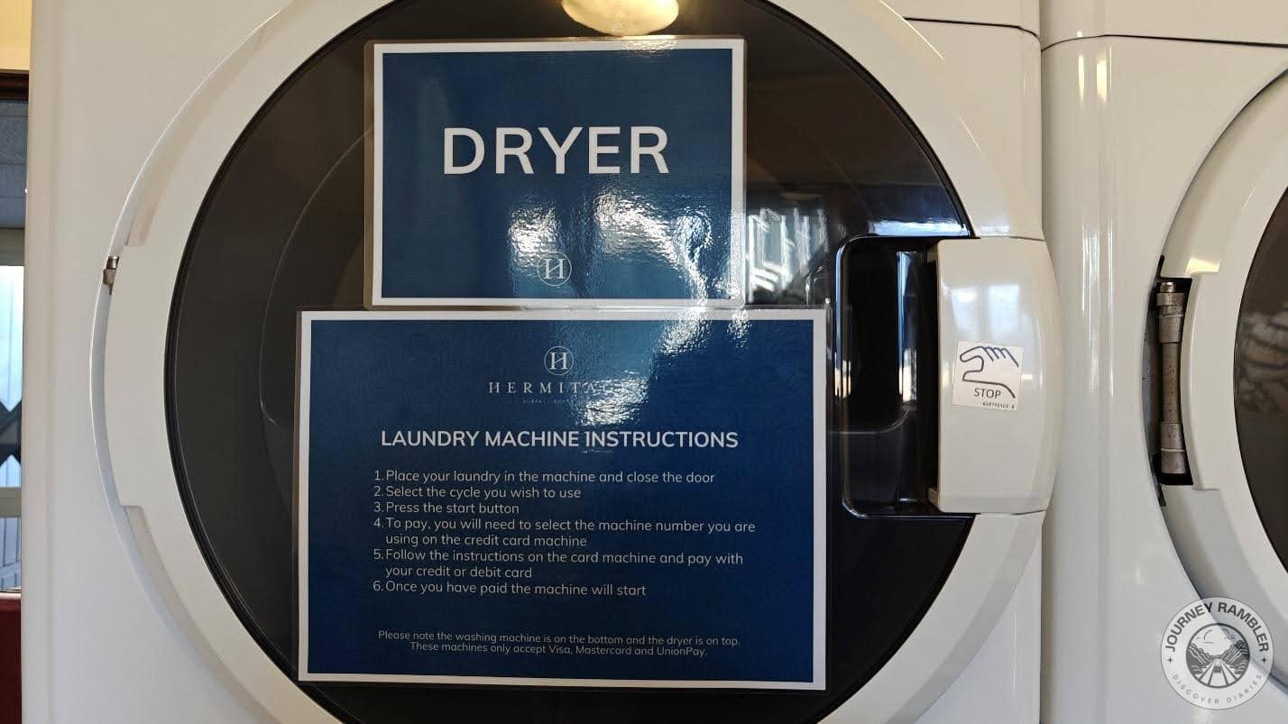 list of instructions had been stuck on the door of the dryer