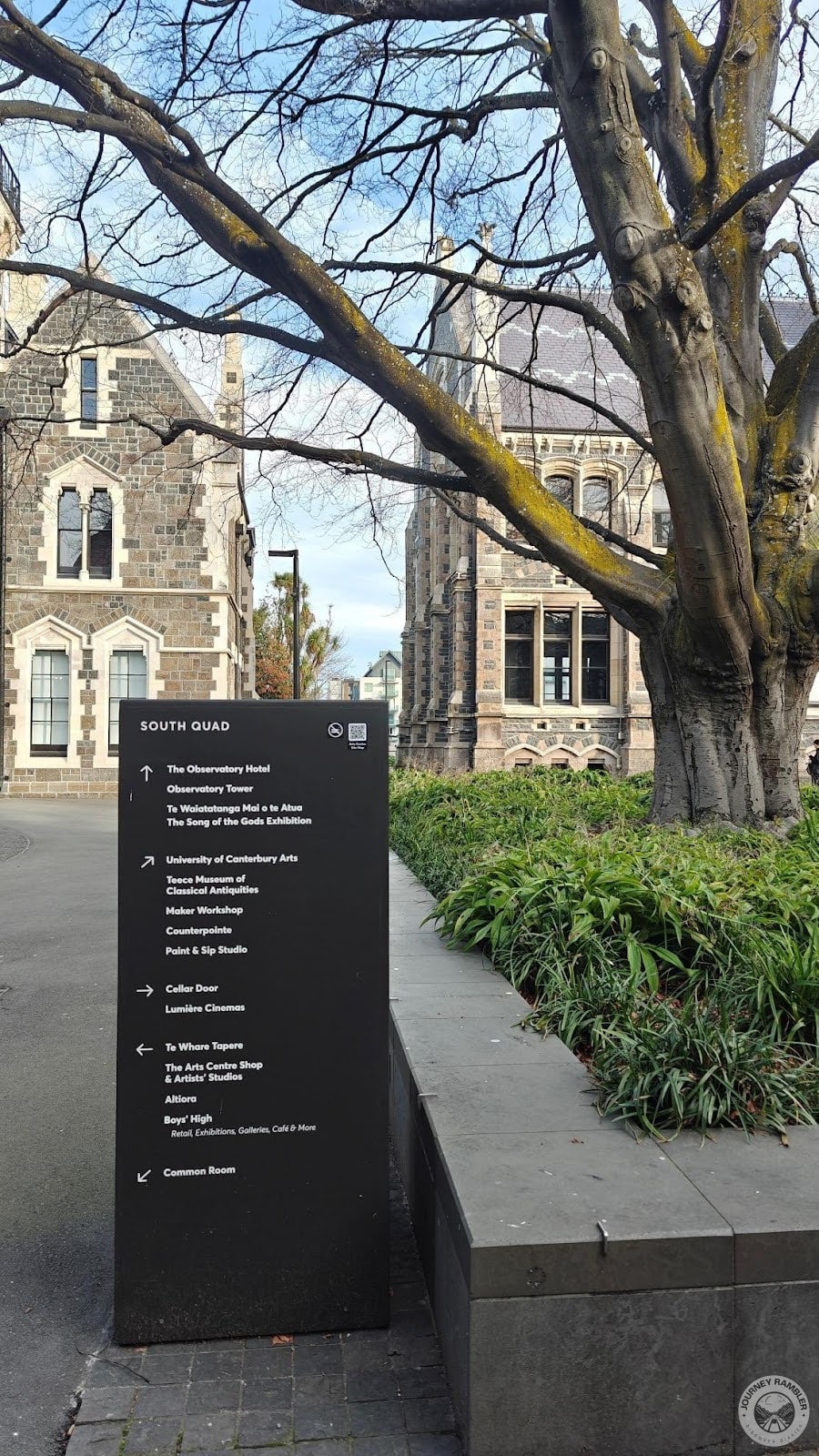 sign showing the directions of the Art Centre’s notable areas