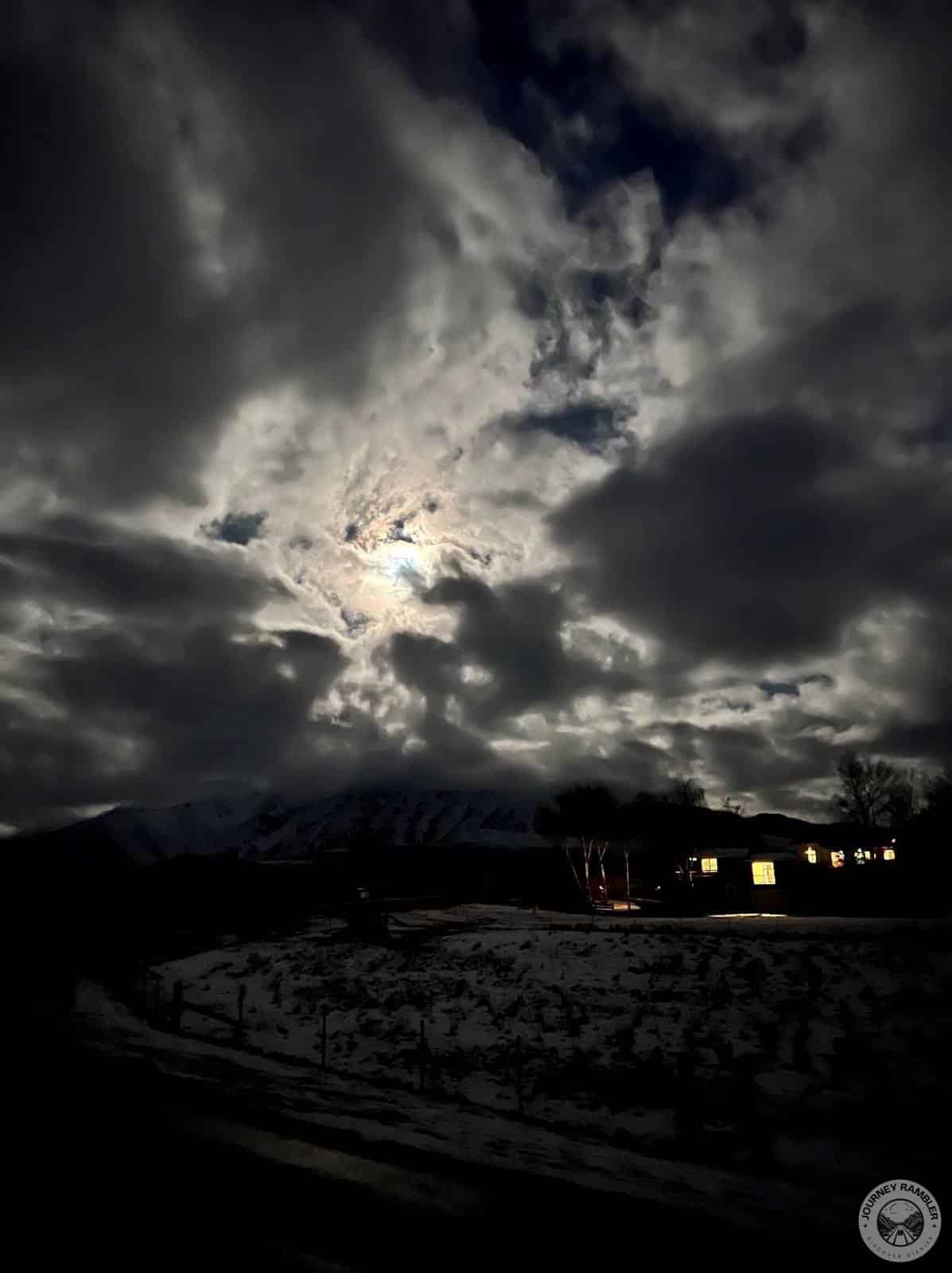 the sky and the clouds at night