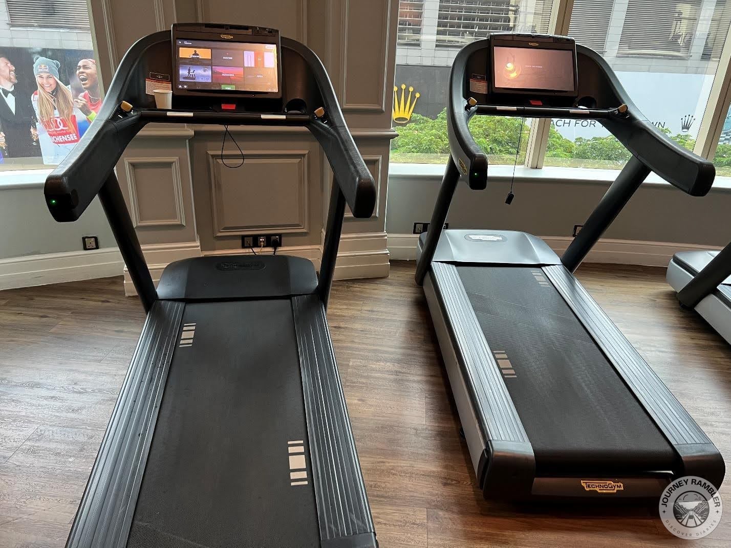 treadmills near the windows